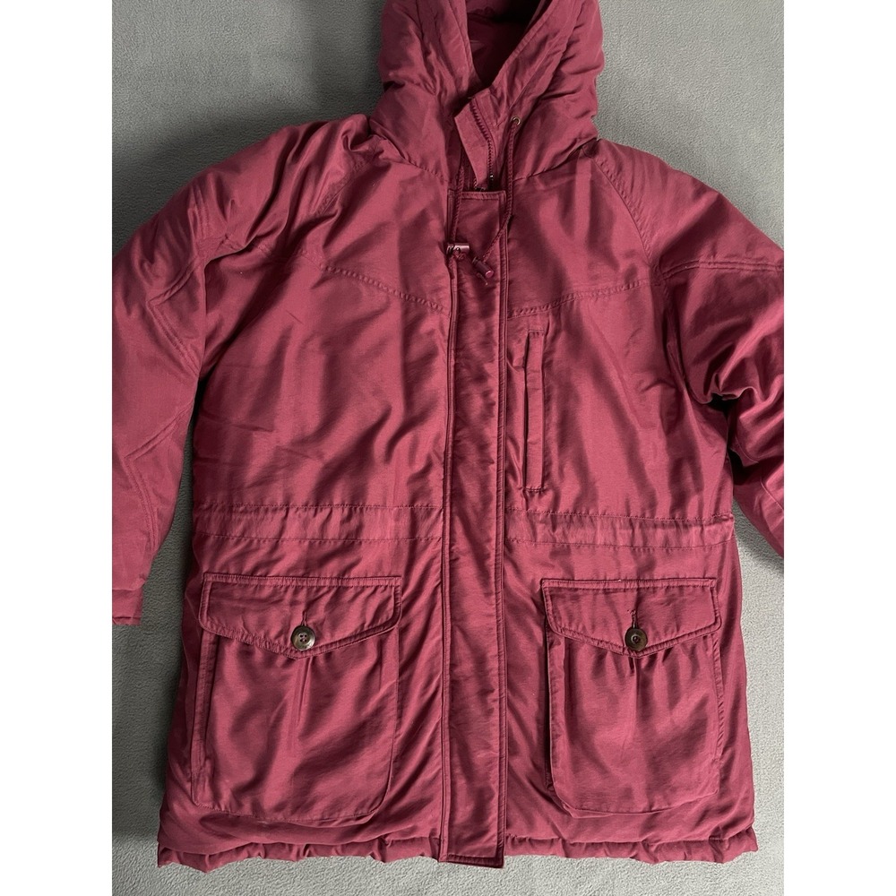 Cabela's Premiere Northern Goose Down Hooded Women's Jacket Sz Lrg Plum